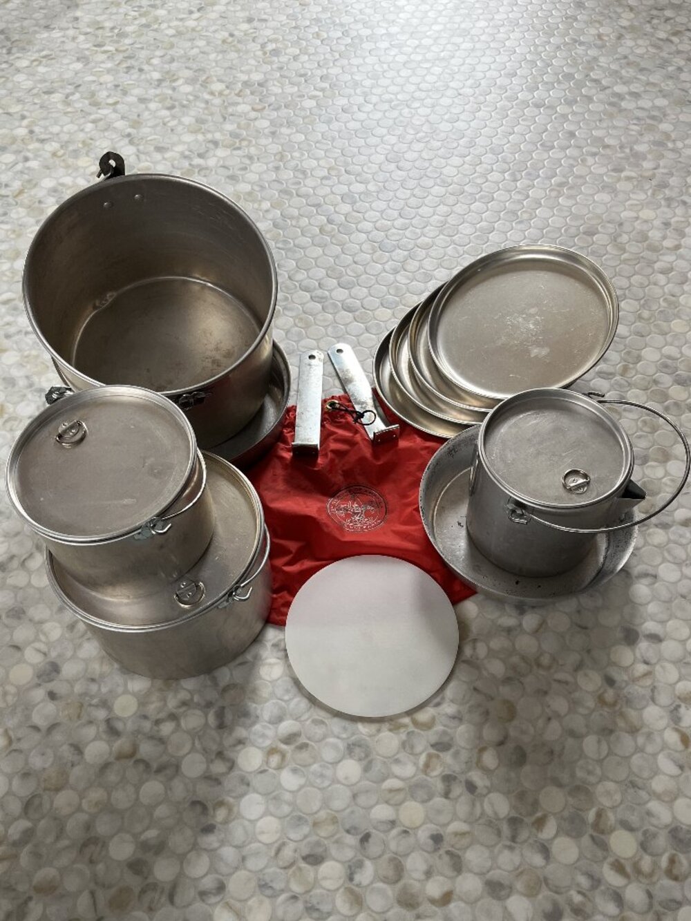 OPEN COUNTRY THE METAL WARE CORP Vintage BSA 15-Piece Aluminum Cookware Set